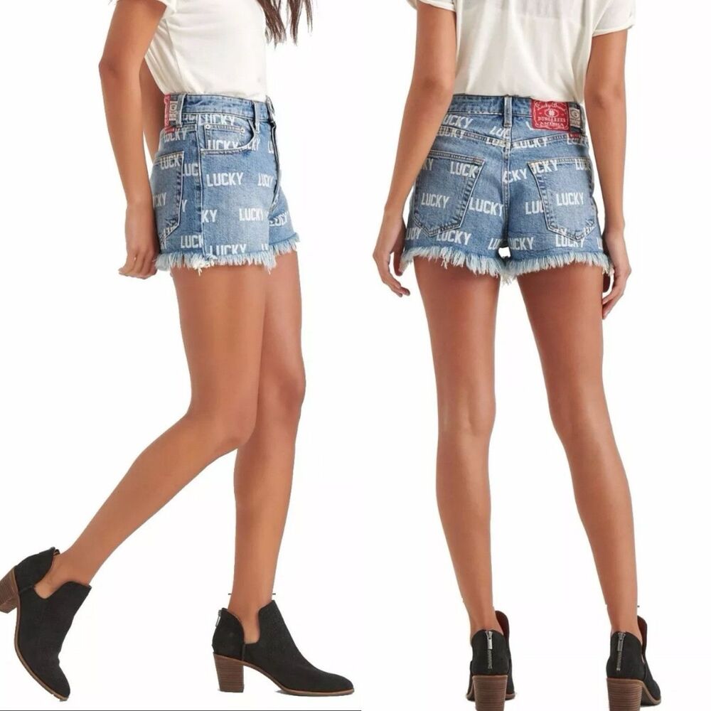 Lucky Brand Womens Totally Lucky  Pins Allover Printed High Rise Shorts Size 28 - Picture 8 of 8